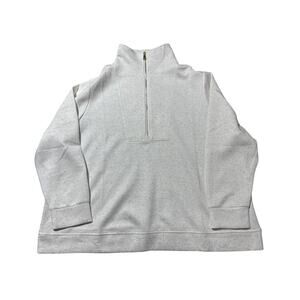 NWT Cable & Guage Studio Women 3X Light Grey 1/4 Zip Super Buttery Soft Pullover